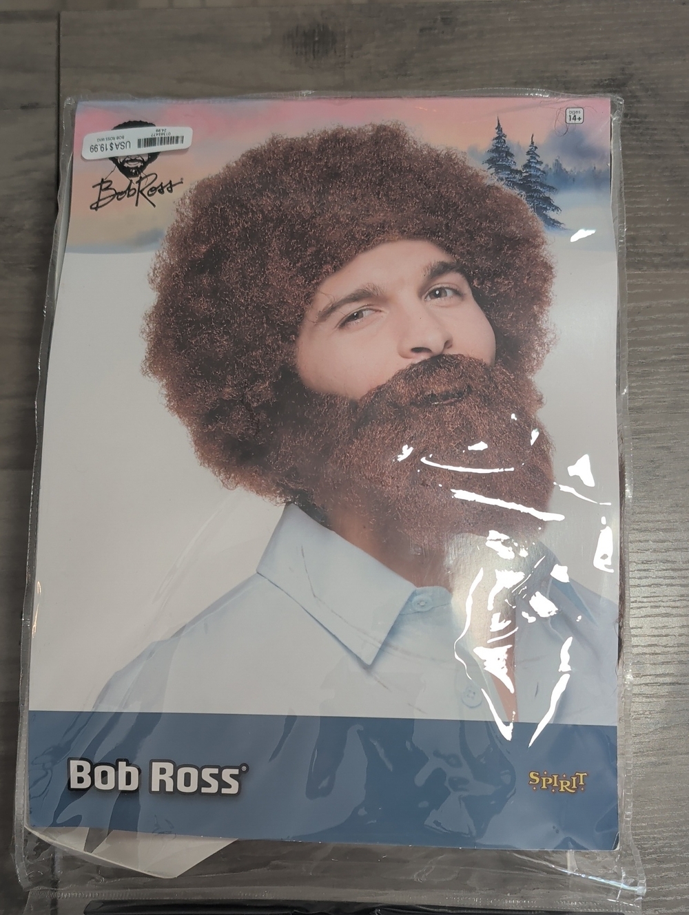 Bob Ross Brown Wig and Beard Costume Set